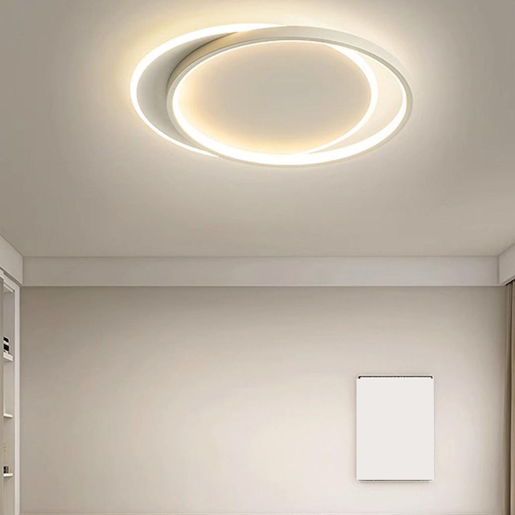 Flush Mount Ceiling Light Fixture with Remote Control Stepless Dimming Modern Ceiling Lamp for Bedroom Kitchen 110V Stacked Circular