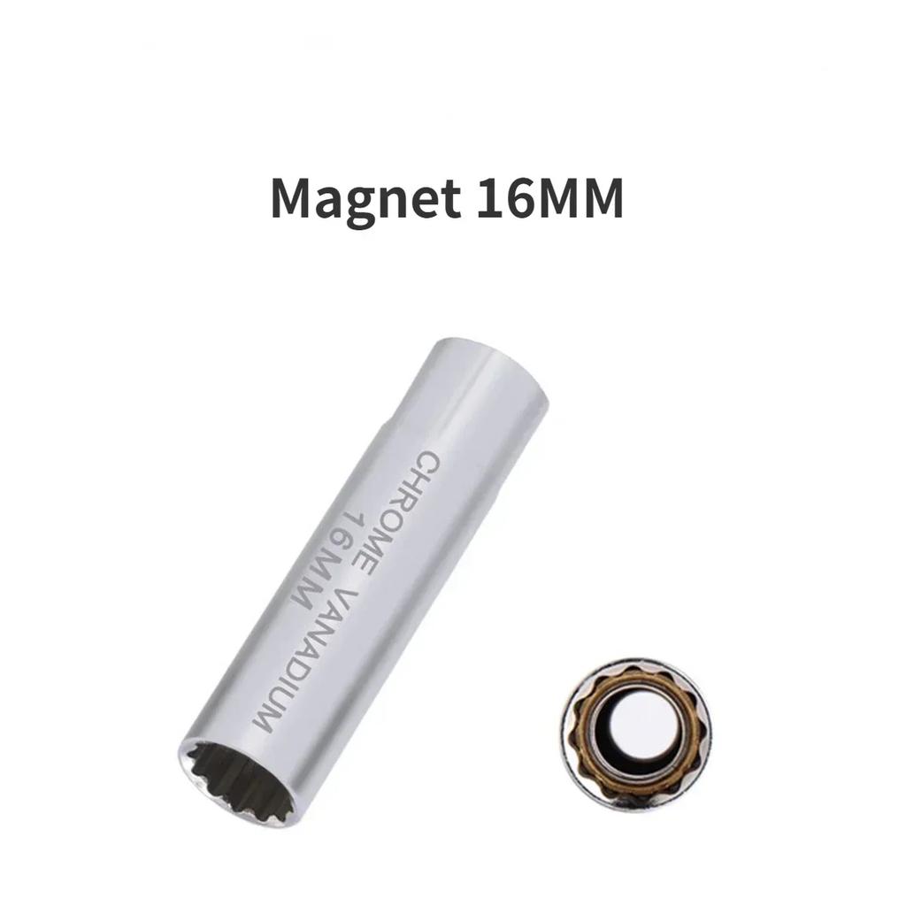 14mm 16mm Spark Plug Socket Wrench Adapter 12-Point 3/8inch Drive Magnetic Spark Plug Socket Socket Adapter Auto Repair Tools