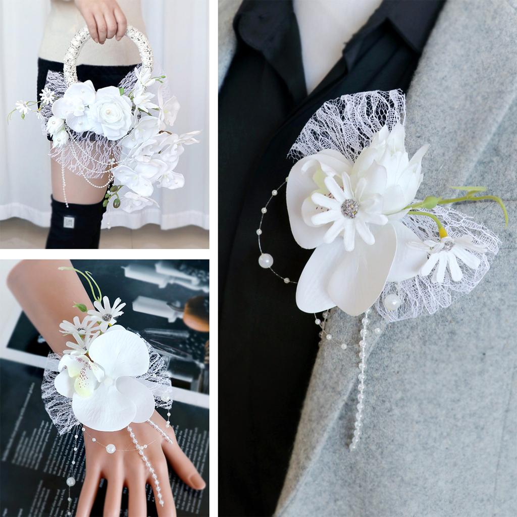 Schmetterling Orchidee Kranz Hochzeit Corsage Hochzeit Bouquet Kranz Blume Armband Armband Handgelenk Corsagen für Hochzeit