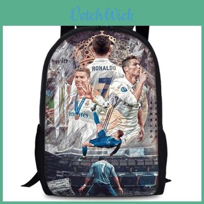 Cristiano Ronaldo Cr7 15in Oxford Backpack Large Capacity School Bag For Students Sports Travel Essentials