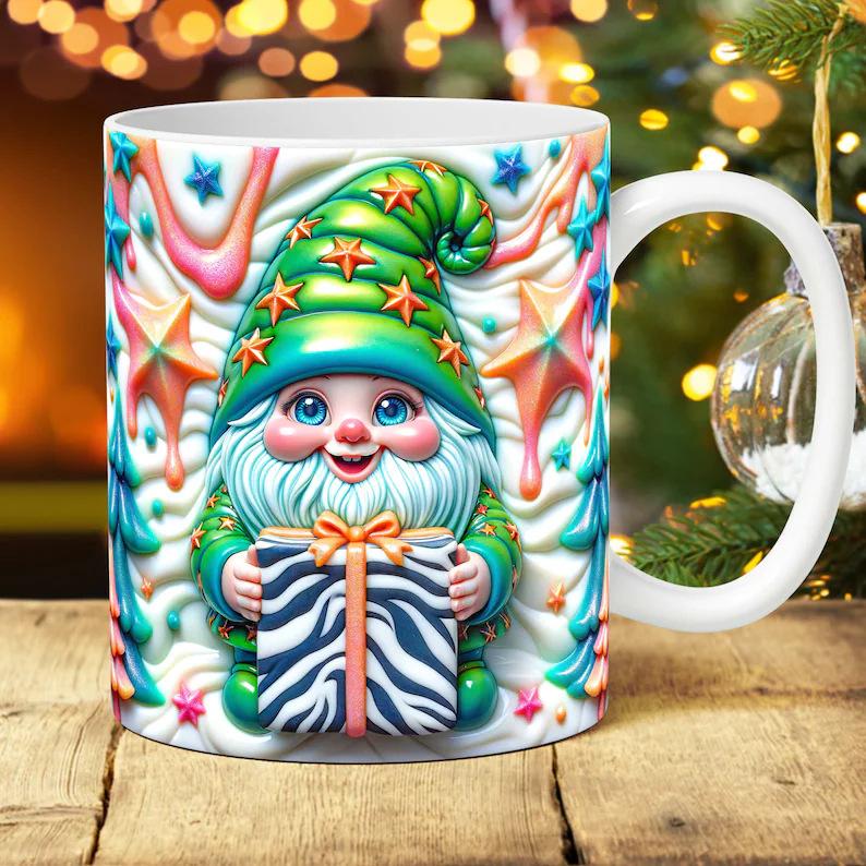 3D Christmas Christmas Ceramic Coffee Maker Cup Tea Cup Gnome Underground Treasure Patron Saint