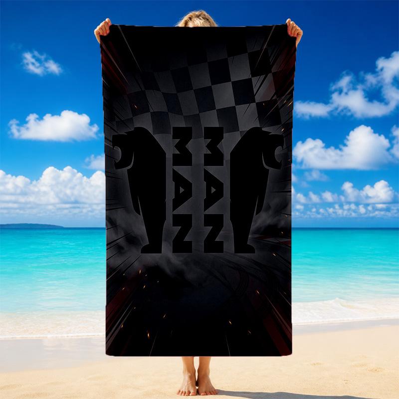 man truck Print Microfiber Beach Towel Sand?Resistant Lightweight Towel For Swimming Outdoor Travel Use