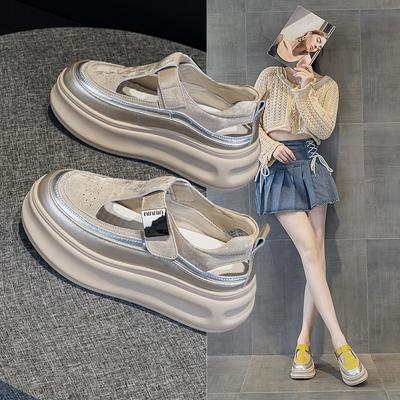 8816 Inner Height Increase 7CM Dad Shoes Women, Summer New Versatile Korean Version Thick Sole Hollow