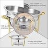 Gold Round Stainless Steel Folding Chafing Dish Set with Folding Frame