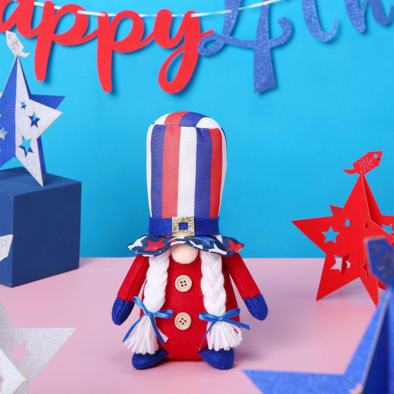 

Шляпа ко Дню независимости Америки Безликий лес Кукла старика Кукла Подвеска One Size