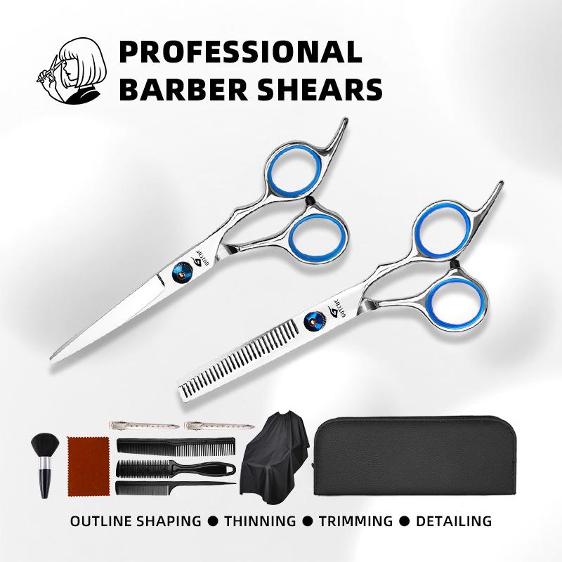Blue Hat Stainless Steel Professional Barber Thinning Scissors for Hair Salon Stylists