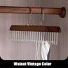 8 Hooks Wooden Belt Storage Hanger Non-Slip Necktie Hat Sling Organizer Home Closet Space Saving Wavy Closet Solid Wood Hooks