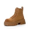 Retro Leather Martin Boots Autumn and Winter New Thick-soled Heightening Short Boots