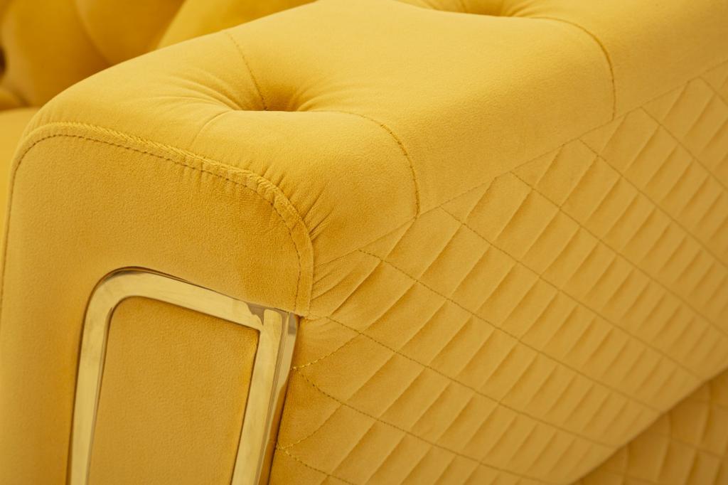 Sofa Emy Mustard With Cushions  Cm 162X83X76