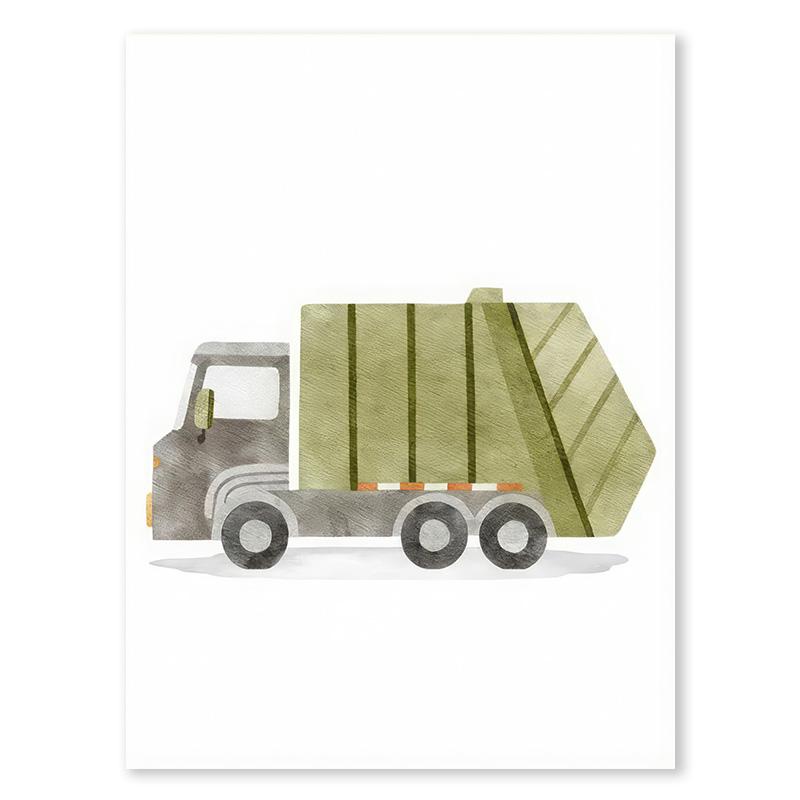 Alphabet Taxi Fire Truck Bus Wall Art Posters Prints Picture Nordic Kids Room Cartoon Cars Canvas Painting Nursery Bedroom Decor