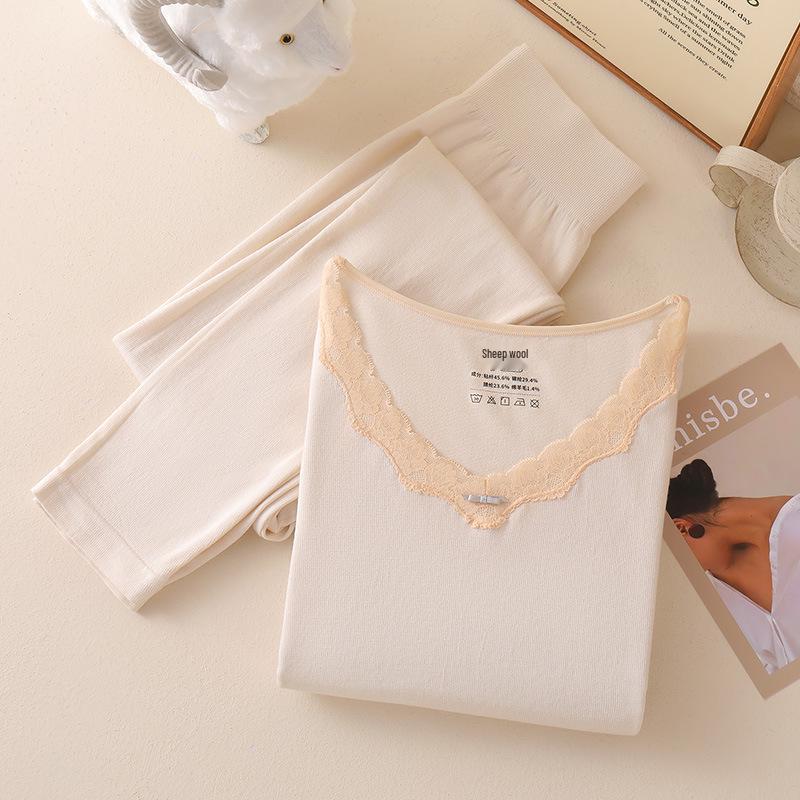 2025 Women's Seamless V-neck Body Shaping Thermal Underwear Set for Autumn/Winter