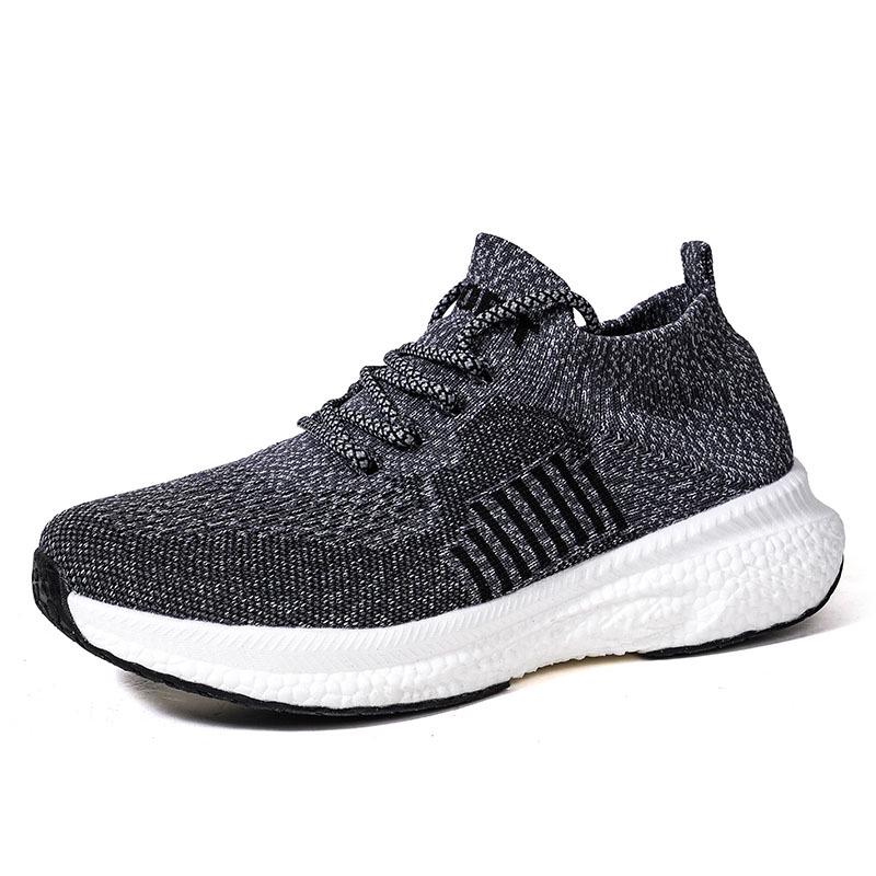 Unisex Slip-On Walking Shoes: Breathable Flyknit Summer Casuals with Popcorn Sole for Men & Women 42