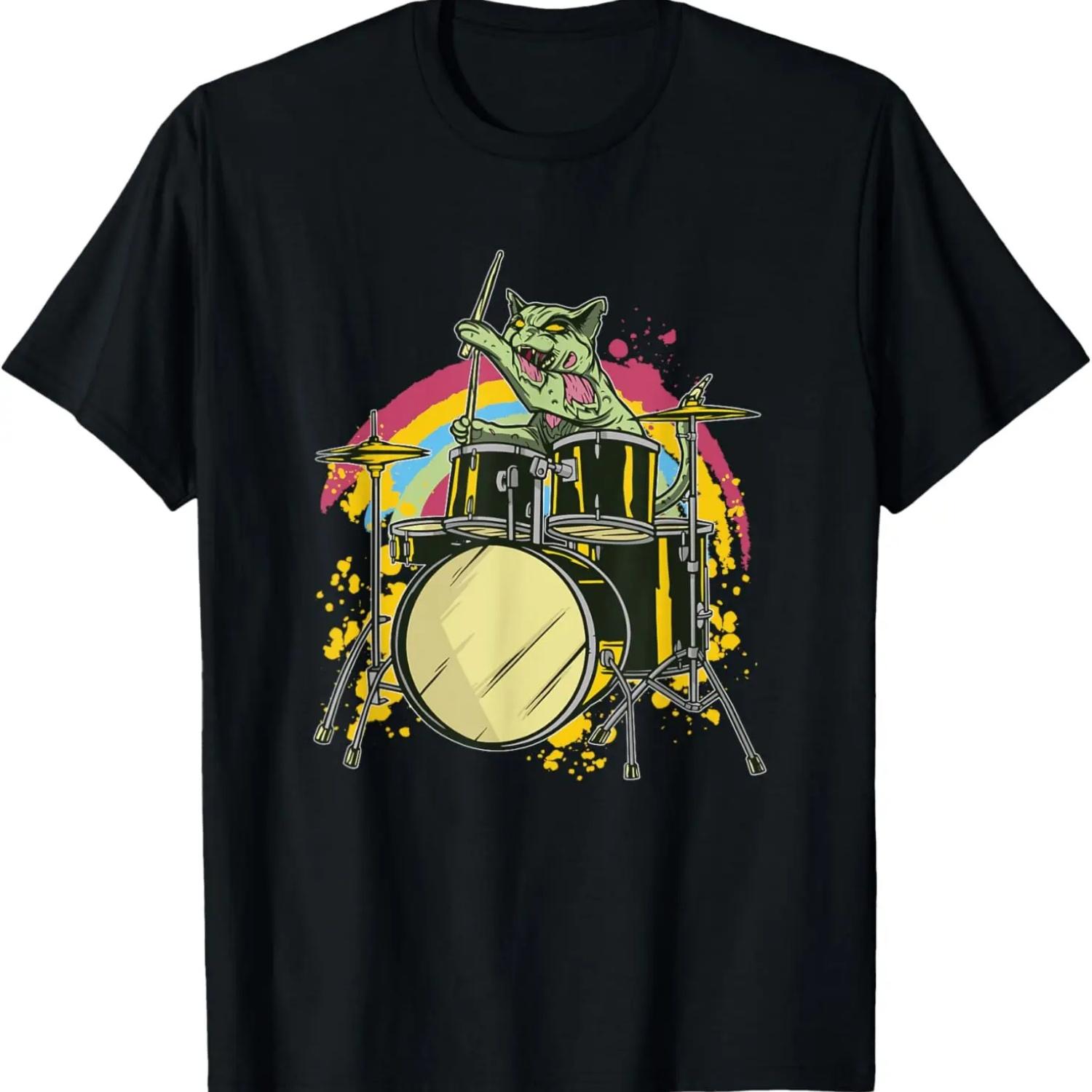 

Дизайн Барабанщика Для Музыкантов-Перкуссионистов на Футболке с Изображением Барабанов S чёрный