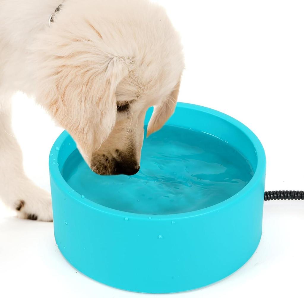 Pet Heated Water Bowl with Thermostat for Cats & Dogs - Winter Smart Insulated Plate