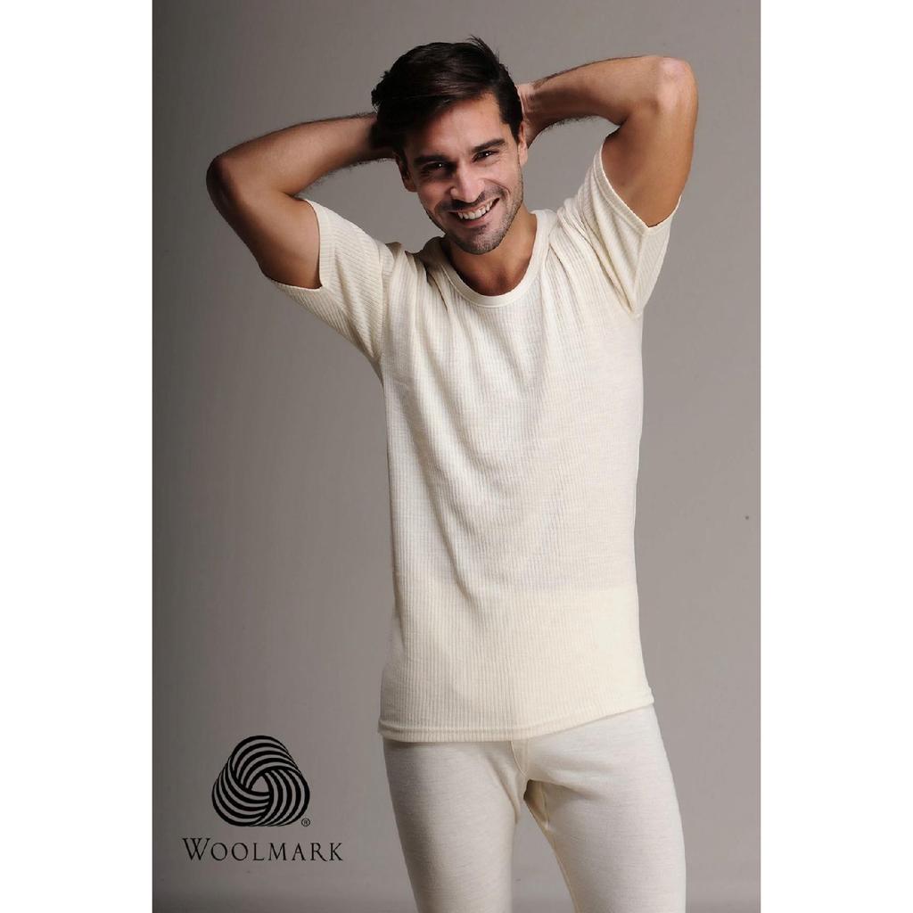 Herren-Unterhemd aus 100 % Wolle, kurzärmelig, Unterhemd 1000, 1 Stück