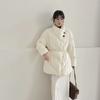 Yu Yan, fashionable commuter stand-up collar down jacket women's winter white duck down fluffy warm medium and long coat