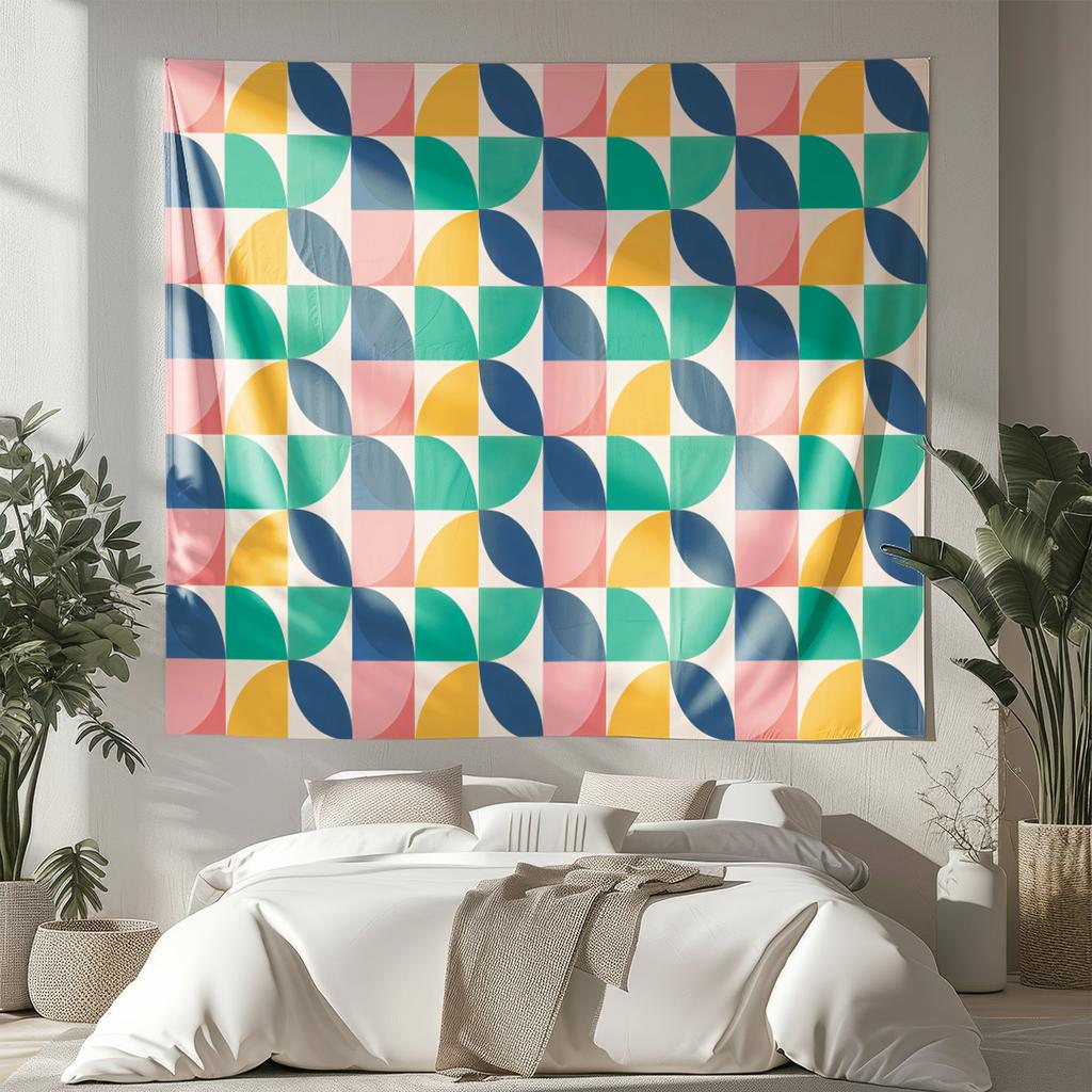 1Pc Bauhaus Abstract Printed Tapestry Living Room Background Wall Art Decoration Multi Size Space Pendant