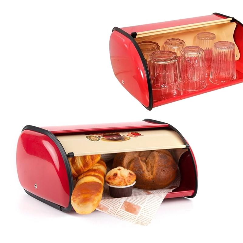 Iron Bread Bin With Ventilation Holes Rustproof Bakeware Organiser For Freshness Preservation And Easy Access
