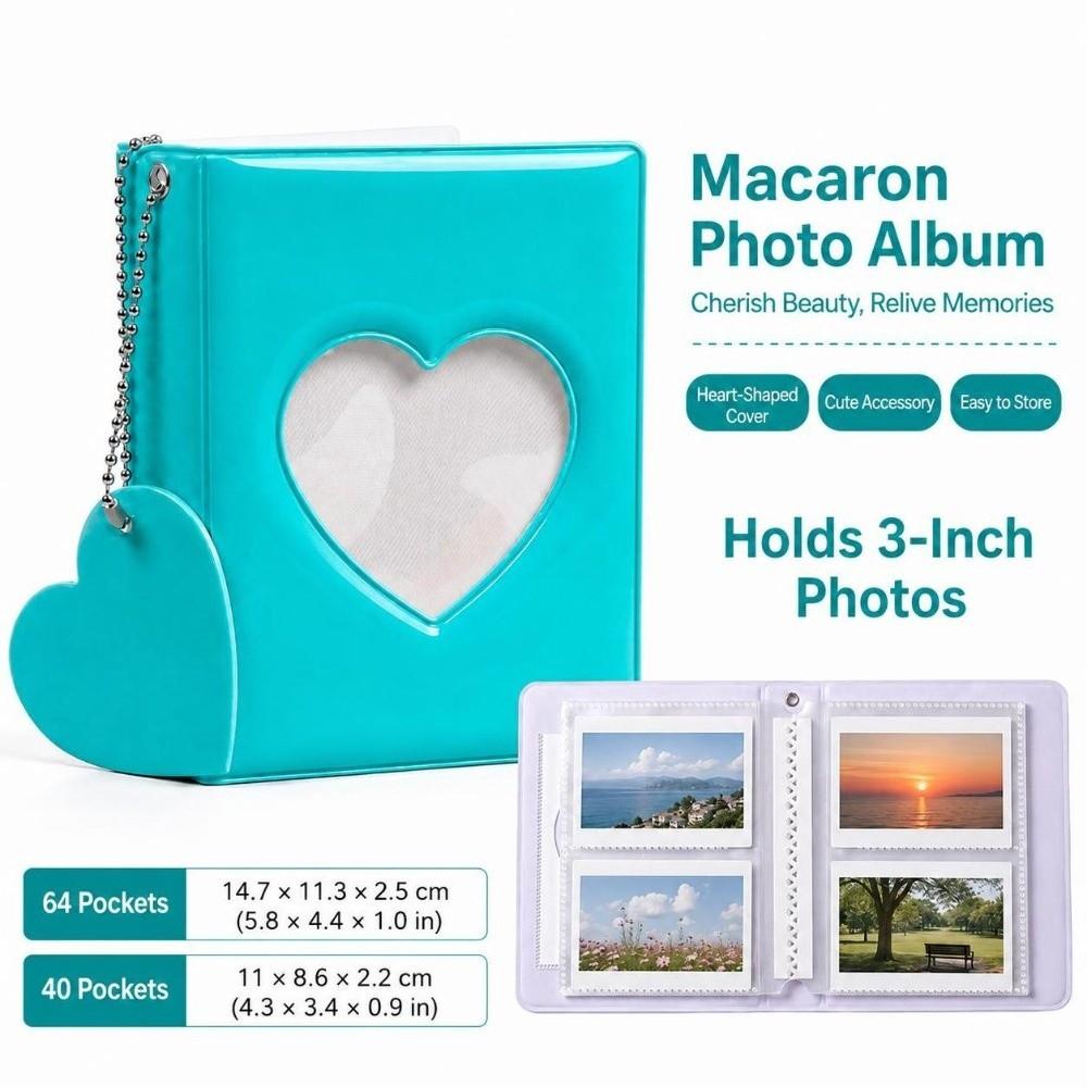 Heart Cutout Card Book Macaron Photo Binder Portable Card Storage Kpop Card Keep