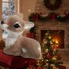 Realistic Christmas Deer Figurine With Realistic Furs Texture Miniature Animal Model For Holiday Tabletop Shelf Decors