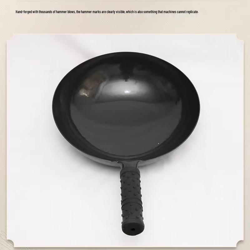 Traditional Hand-Forged Cast Iron Wok