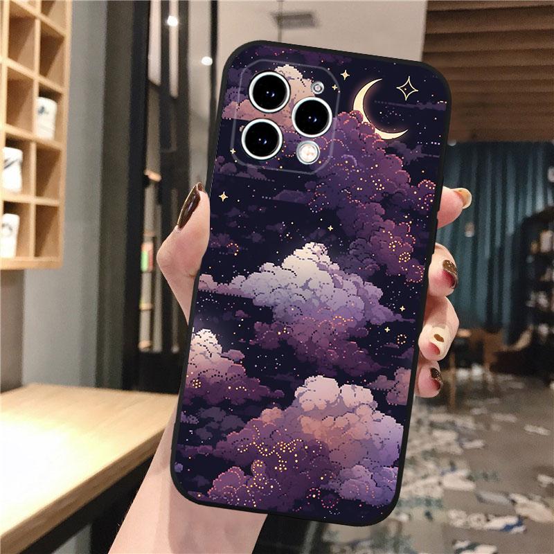 Scenery Anime Art Night Sky Stars moon Phone Case For iphone 17 Pro Max Air 16 15 14 13 Pro Max 15 16 Pro 15Plus