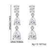Exquisite Crystal Waterdrop Cubic Zirconia Earrings for Women Silver Color Inlaid Zircon Dangle Earrings Party Versatile Jewelry