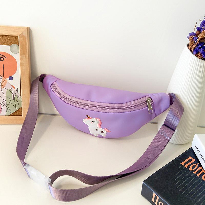 

Adorable Kids Crossbody Bag With Cute Animal Embroidery For Boys And Girls In Purple Pink Orange And Blue фиолетовый