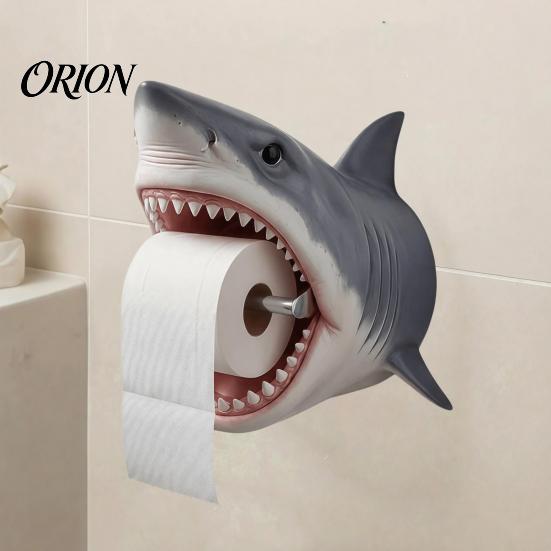 Fun Bathroom Decor Ideas Turtle/Shark Toilet Paper Holder, Wall Mount Roll Novelty Towel Holder Easy Install Waterproof Moisture-Proof Tissue