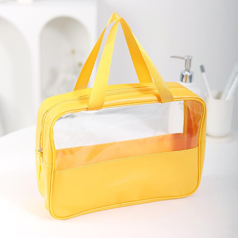 Geantă de machiaj transparentă, Geantă de toaletă de călătorie, Plajă, Geantă de depozitare impermeabilă, Stil Instagram, Capacitate mare, Geantă portabilă