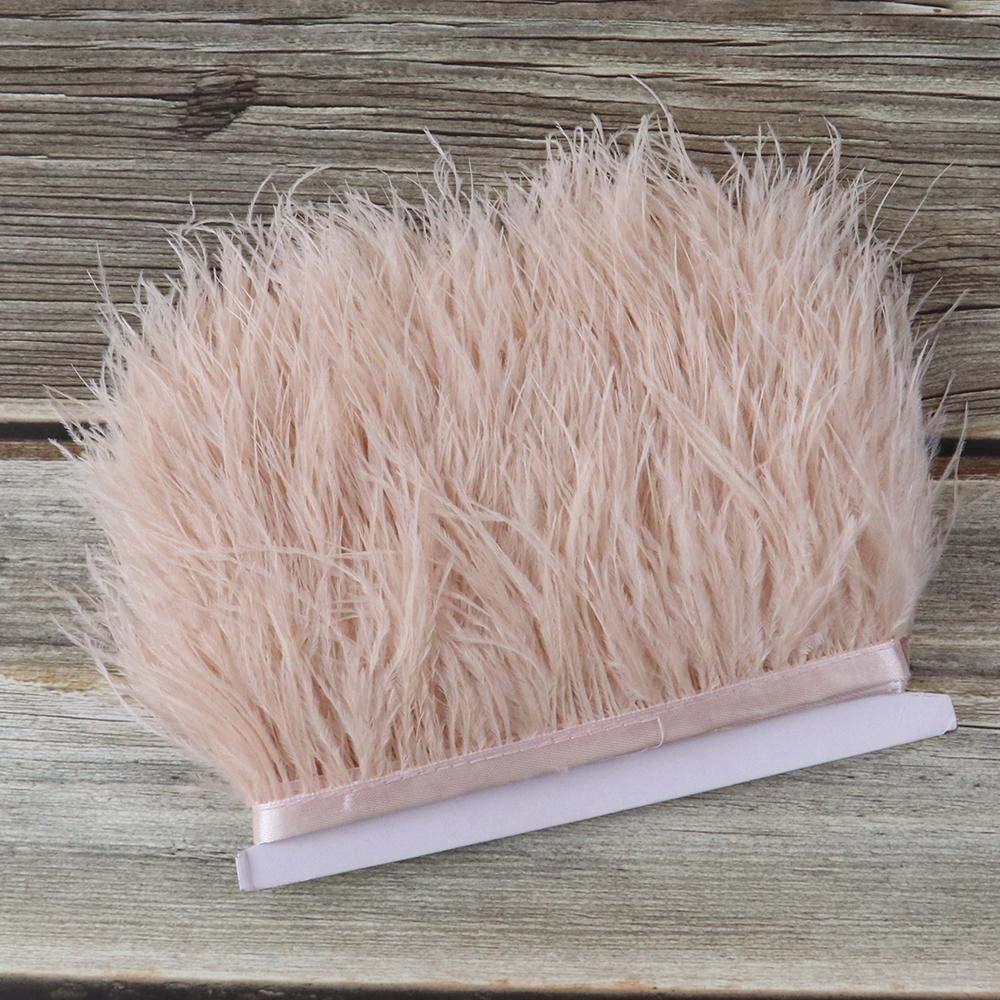 1 Meter Ostrich feather Trim Ribbon Dyed Various Long Ostrich Fringe 8-10CM feathers for crafts Dress/skirt Sewing Accessory