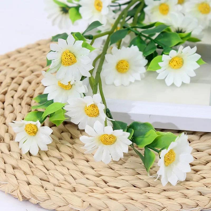 

Ромашка Подсолнух Сад Цветок Лиана Подсолнух Искусственный Цветок Ротанг Гостиная Вьющаяся Внутреннее Украшение белый