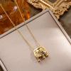 18K Gold-Plated Ruyi Lock Necklace for Women - Titanium Steel, Fashionable Clavicle Chain
