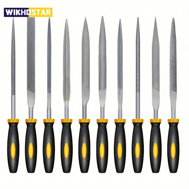 Premium Needle File Set - High-Carbon Steel Files with Non-Slip Ergonomic Handles for Precise Filing On Wood, Plastic, Model