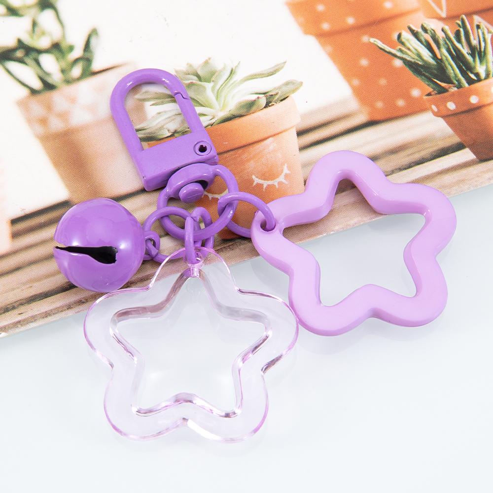 1pc 2pcs Hollow Star Charm Bag Phone Strap Pendant Colorful Acrylic Beads Keychain Accessories Cellphone Lanyard Keyring Jewelry