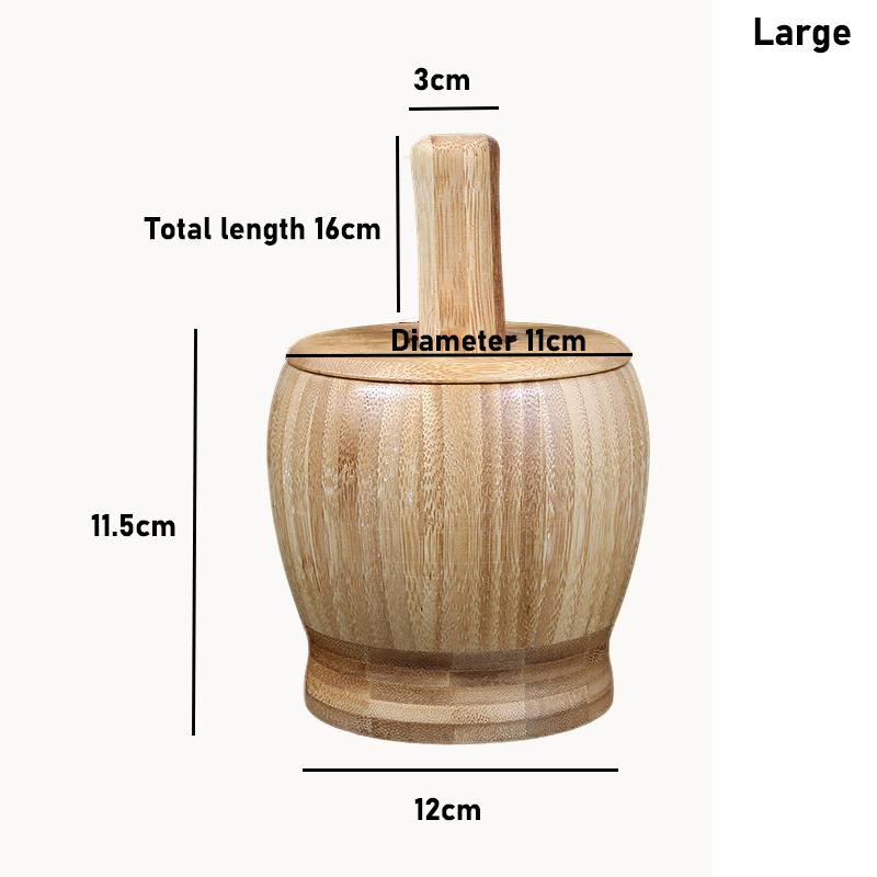 Wooden Mortar And Pestle Set Spice Pepper Crusher Garlic Herb Spice Mixing Grinding Crusher Bowl Restaurant Kitchen Tools