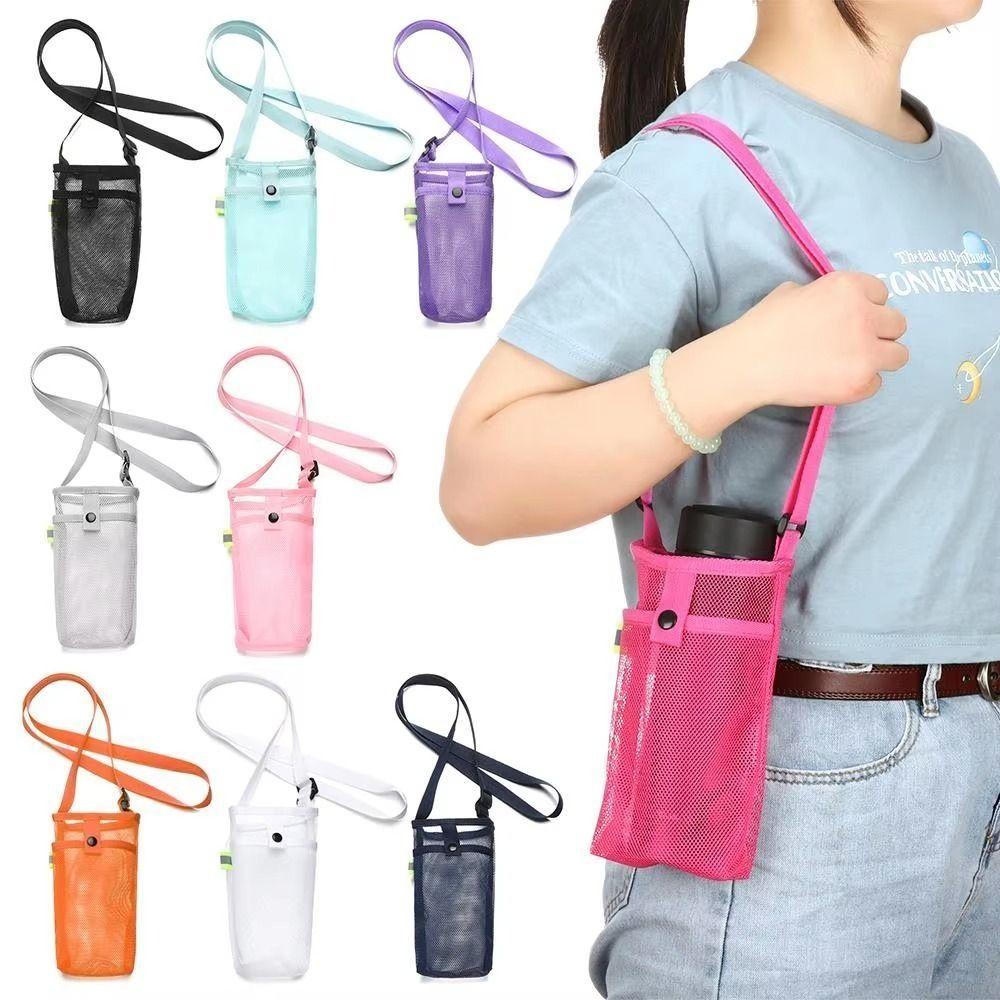 Mesh Sport Water Bottle Cover Portable Cup Sleeve Pouch Insulated Carrier Mobile Phone Bag  Outdoor
