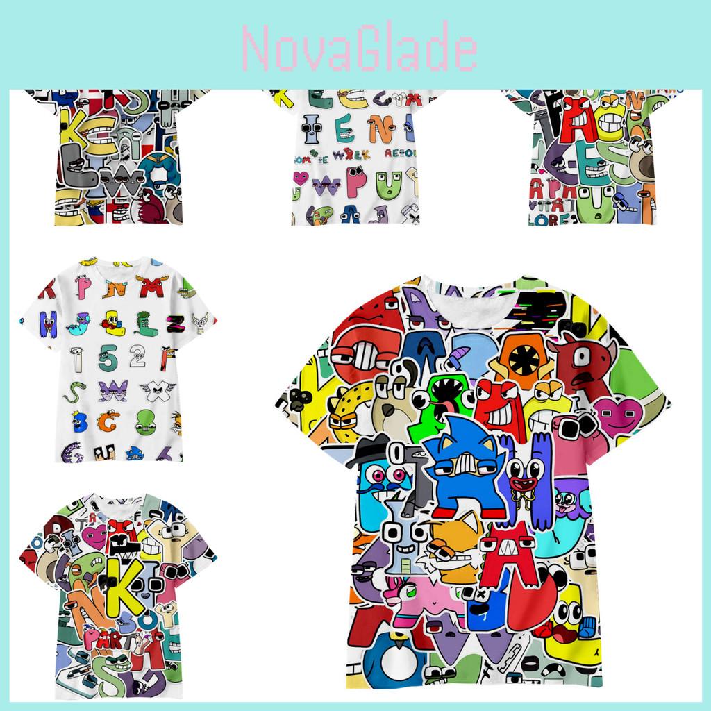 T-shirt Casual Unisex Alphabet Lore Cosplay Top Per Bambini