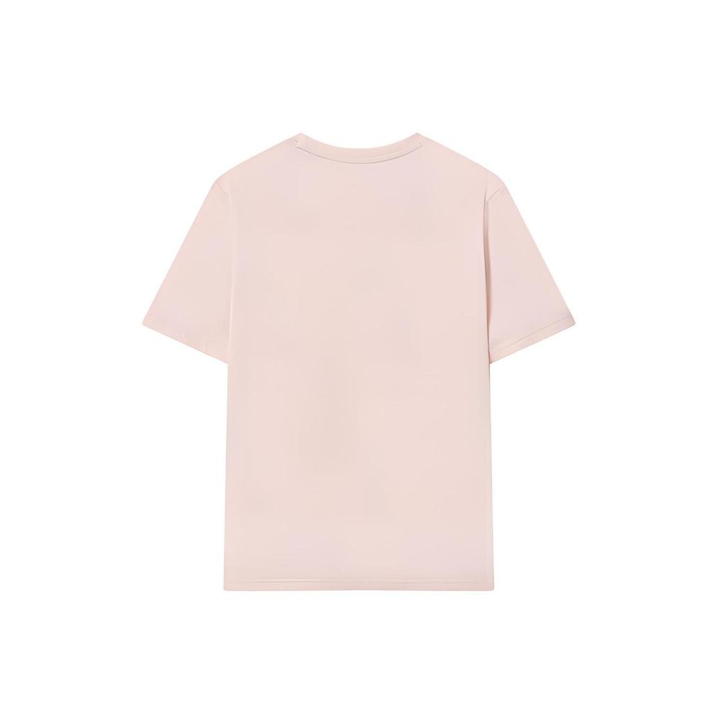 FILA Sports Leisure Large Logo Solid Color Cotton Printed Short Sleeve T-Shirt Unisex Tops Raspberry-Pink F51U228199FLP