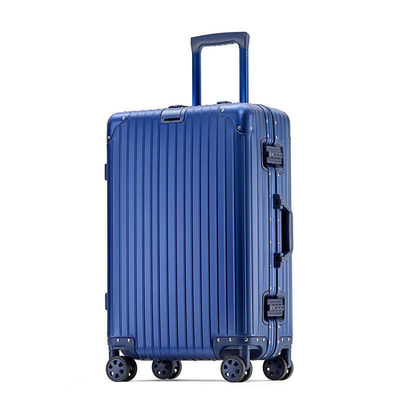 German Aluminum-Magnesium Alloy Suitcase: 20" Carry-On with Universal Wheels for Business Travelers.