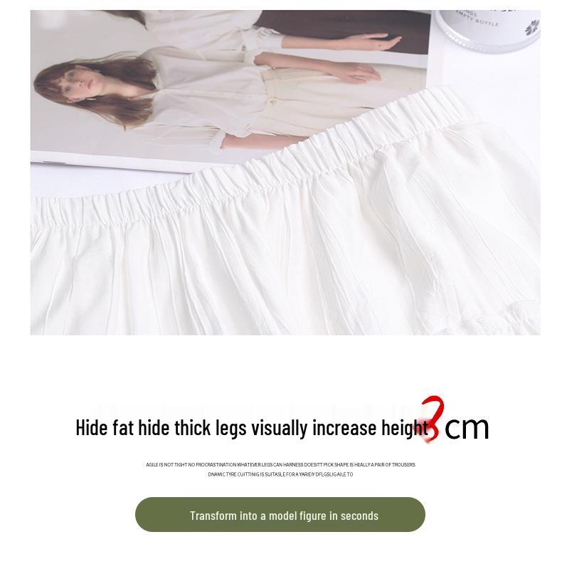 White Pleated A-line High Waist Long Skirt for Women, Spring 2026 Collection