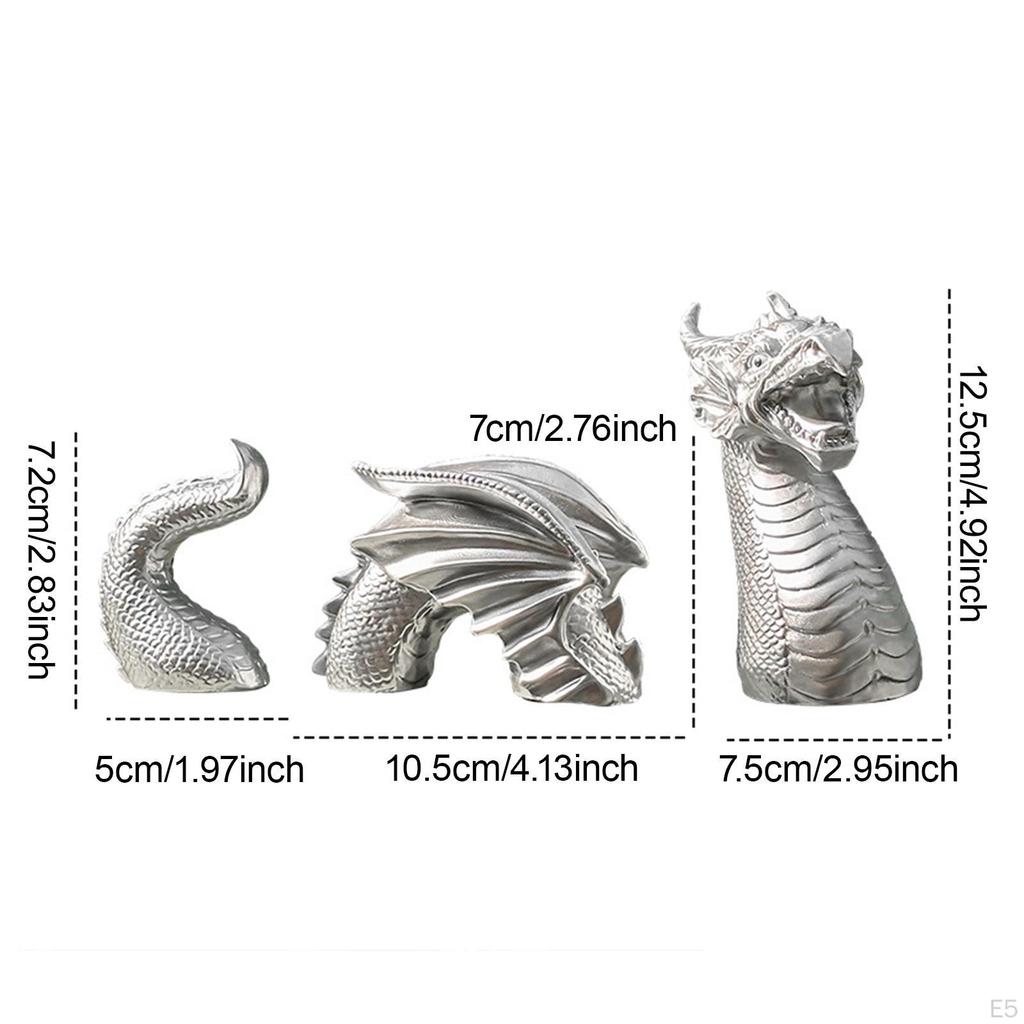 Three Section Dragon Sculpture Garden Statue Gift Decoration Vinyl Figurine Landscape Ornament for