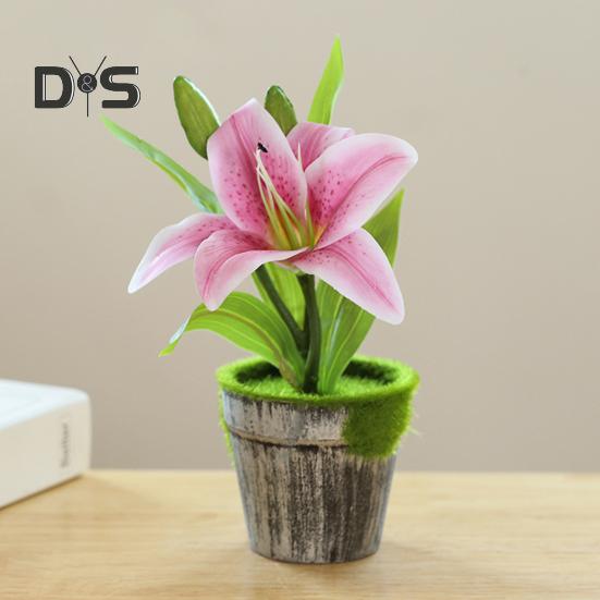 Simulationslilien im Topf mit mehreren Bltenblttern, die nicht verdorren.  Hbsche knstliche Lilien im Topf, Bonsai-Ornament gnstig kaufen  Preis,  kostenloser Versand, echte Bewertungen mit Fotos  Joom