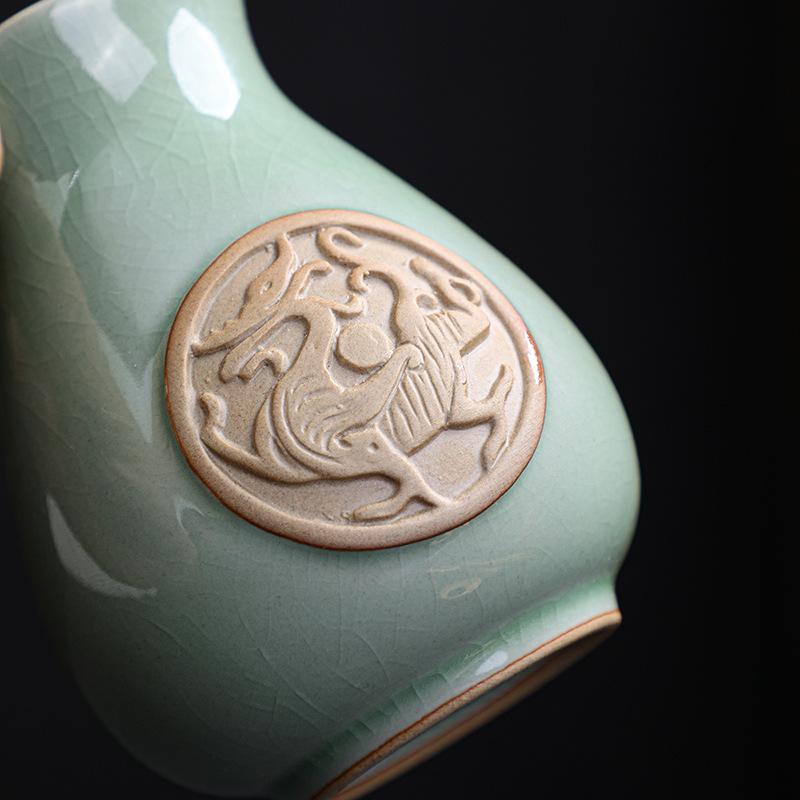 Σετ τσαγιού, αξεσουάρ δίσκου τσαγιού, σετ τελετής τσαγιού Kung Fu, σετ έξι κυρίων από κεραμικό μπαμπού, αποθήκευση Daquan, κεραμικό σετ τελετής τσαγιού