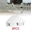 8 Stück Palisade Pfostenkappen Teile, Schützer Geschenke, PVC Hundeohr Dekorativ, Weißer Pfosten für