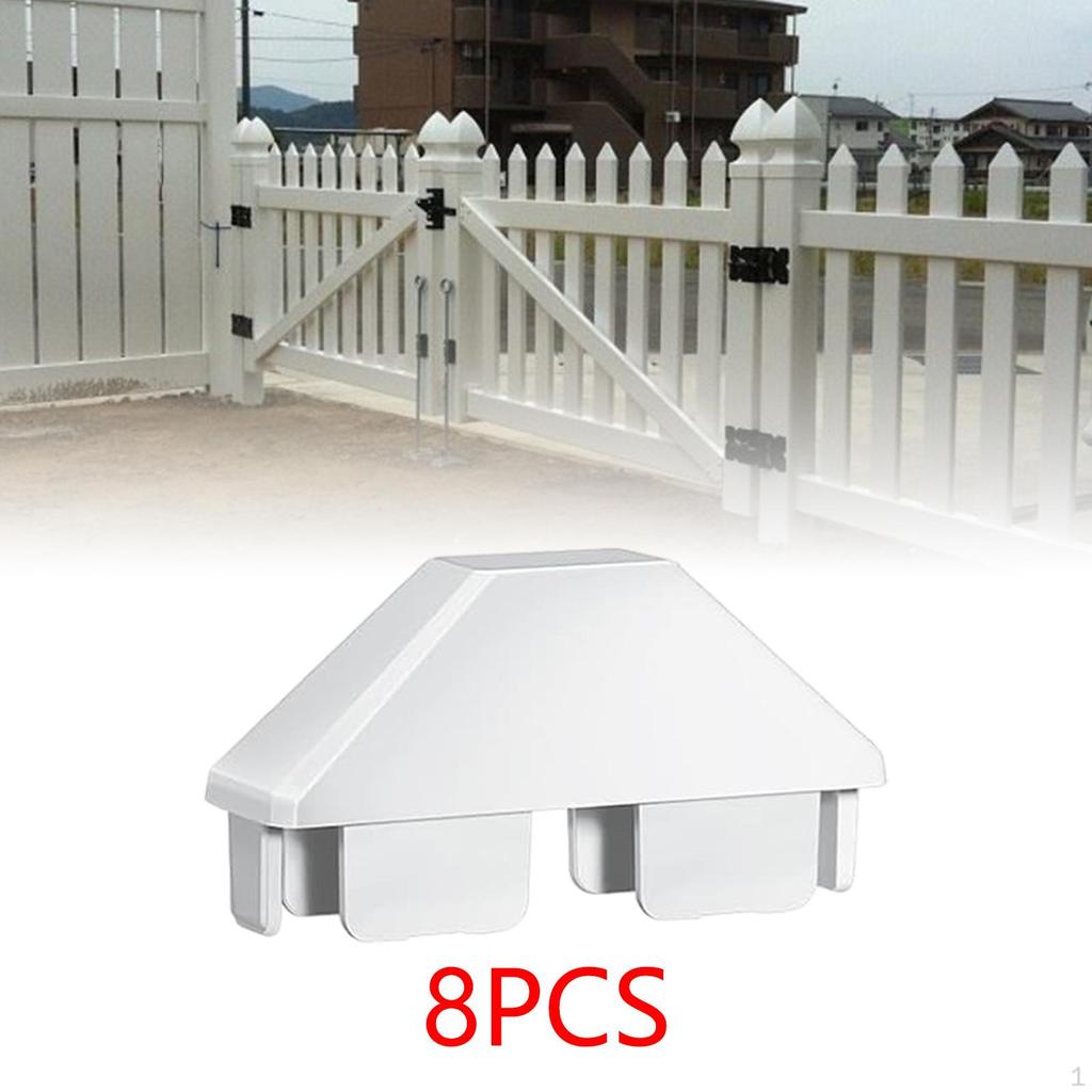 8 Stück Palisade Pfostenkappen Teile, Schützer Geschenke, PVC Hundeohr Dekorativ, Weißer Pfosten für
