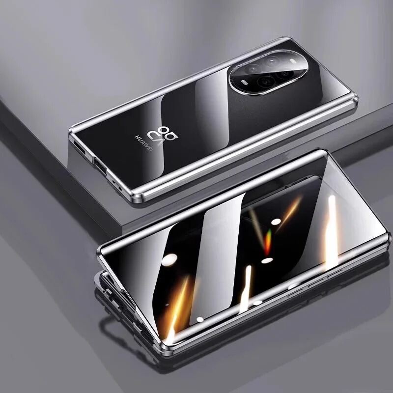 Anti Peeping Case for Huawei Nova 14 Ultra 15 13 Pro, Double Sided Tempered Glass,Metal Frame with Lens Protector Phone Bumpers