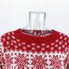 IHUASU Women's Snowflake Knit Loose Christmas Long Sleeve Pullover O-Neck Knitted Sweater