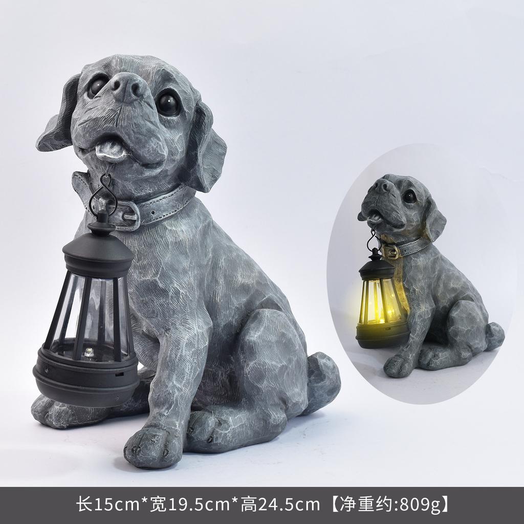 JYL TS/142,Simulation Dog Figurine Garden Decor Craft Solar Outdoor Light Animal Statue Night Lamp