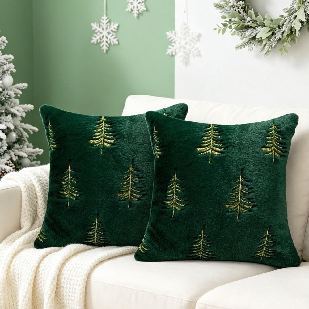 Snowflake Throw Pillowcase Polyester Cushion Cover Cozy Embroidered Pillow Covers Sofa Decor